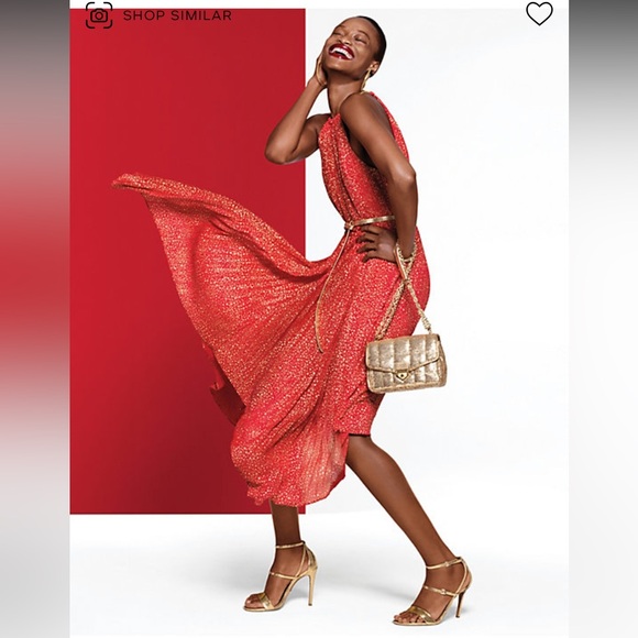 NEW Michael Kors Gold Sequin Quilted Soho Shoulder Bag - Picture 6 of 15